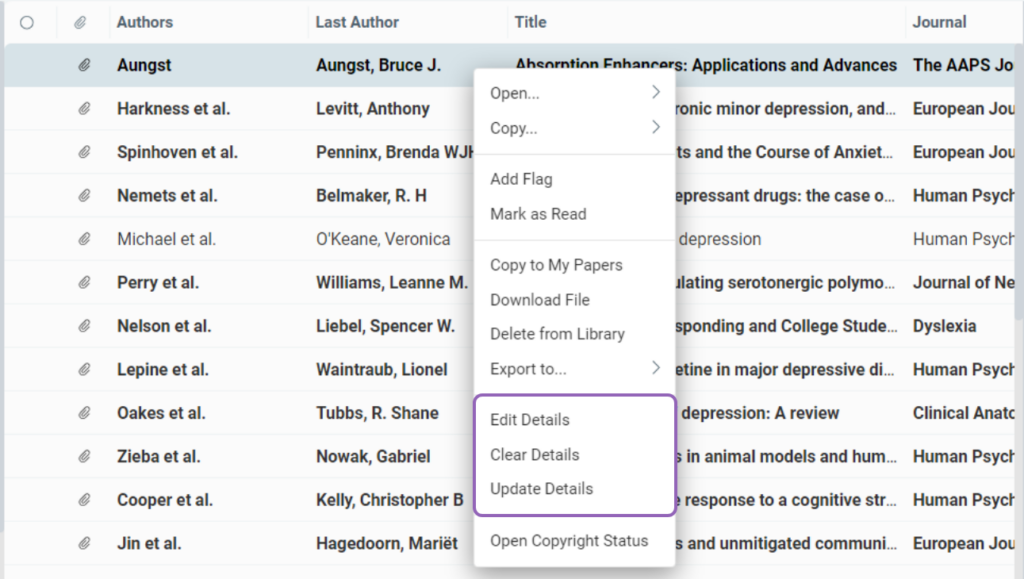 Image showing other options for metadata editing